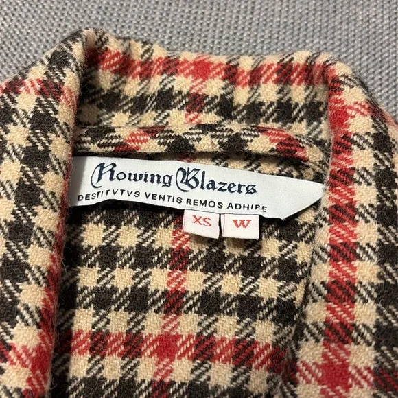 Rowing Blazers Tweed Herringbone Gun Check Preppy 100% Wool XS Womens‎ Blazer - Picture 6 of 14
